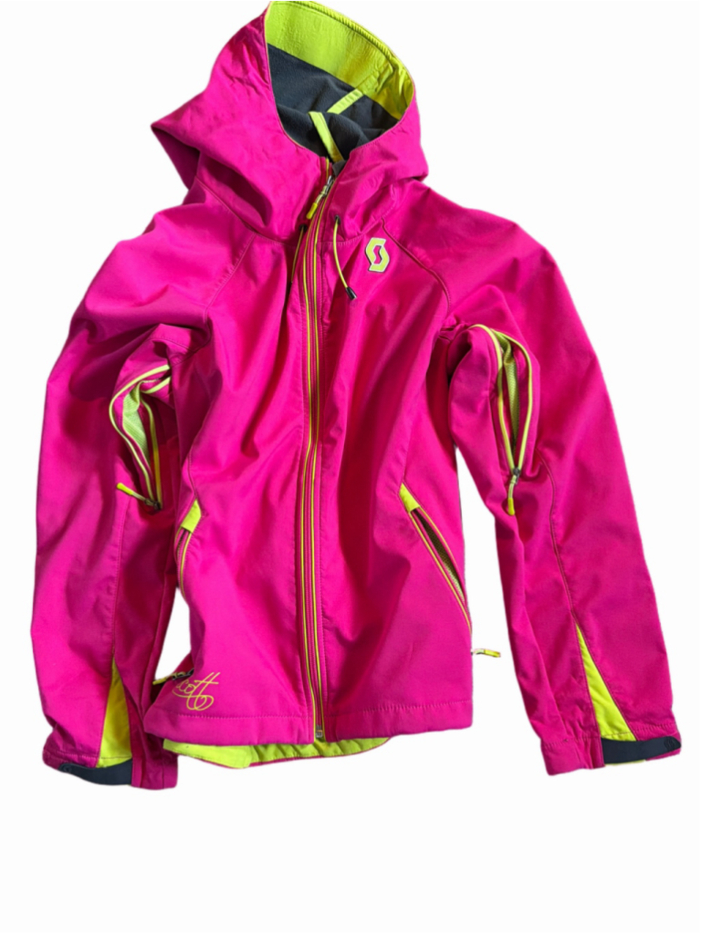 Women's Scott Ski Jacket Size S (4-5) Pink and Lime Green - Picture 3 of 9